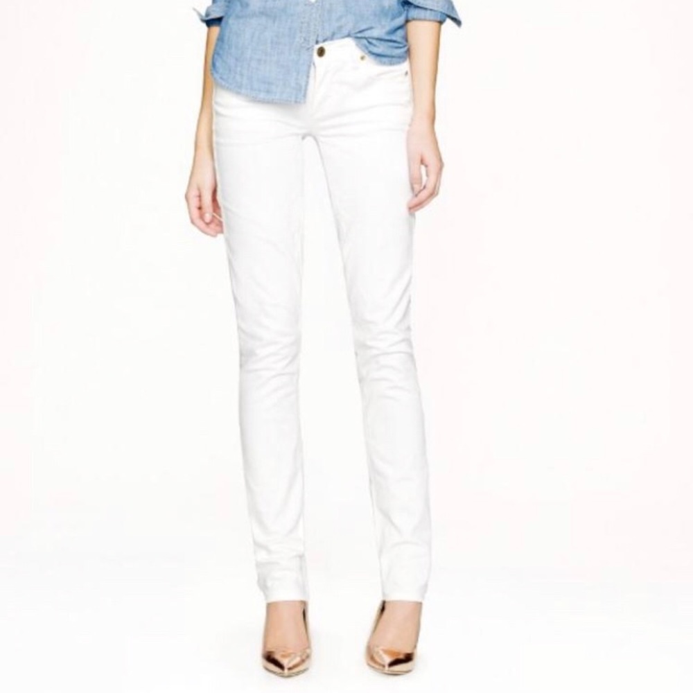 J Crew Stretch Matchstick White Jeans